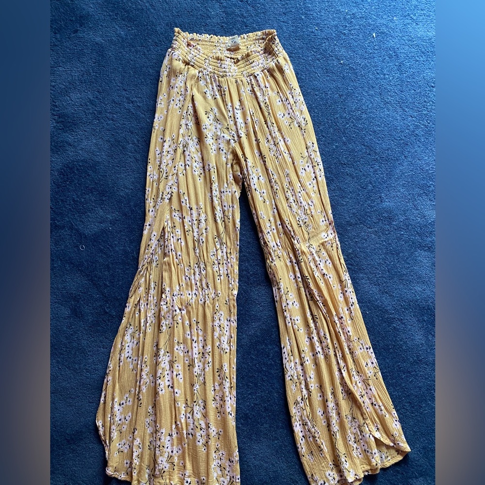 Billabong Yellow Floral Flow Pants